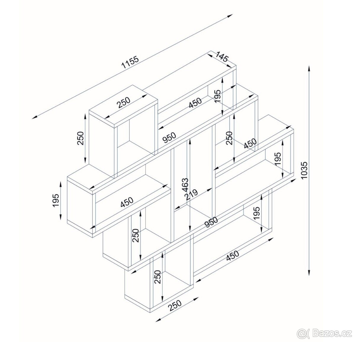 Bílá nástěnná police - 2