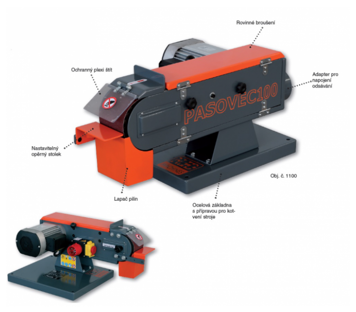 Pásová bruska PASOVEC 100, 1 rychl. + STOJAN - 2