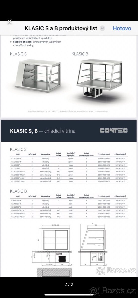 chladící vitríny Conteg Klasik B - 2