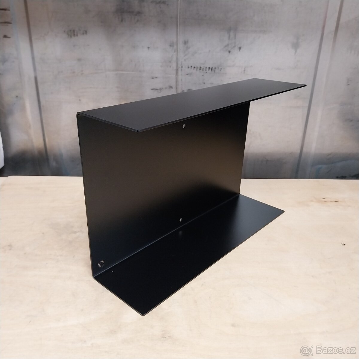 Černá polička do koupelny - nerez + černý lak - 2