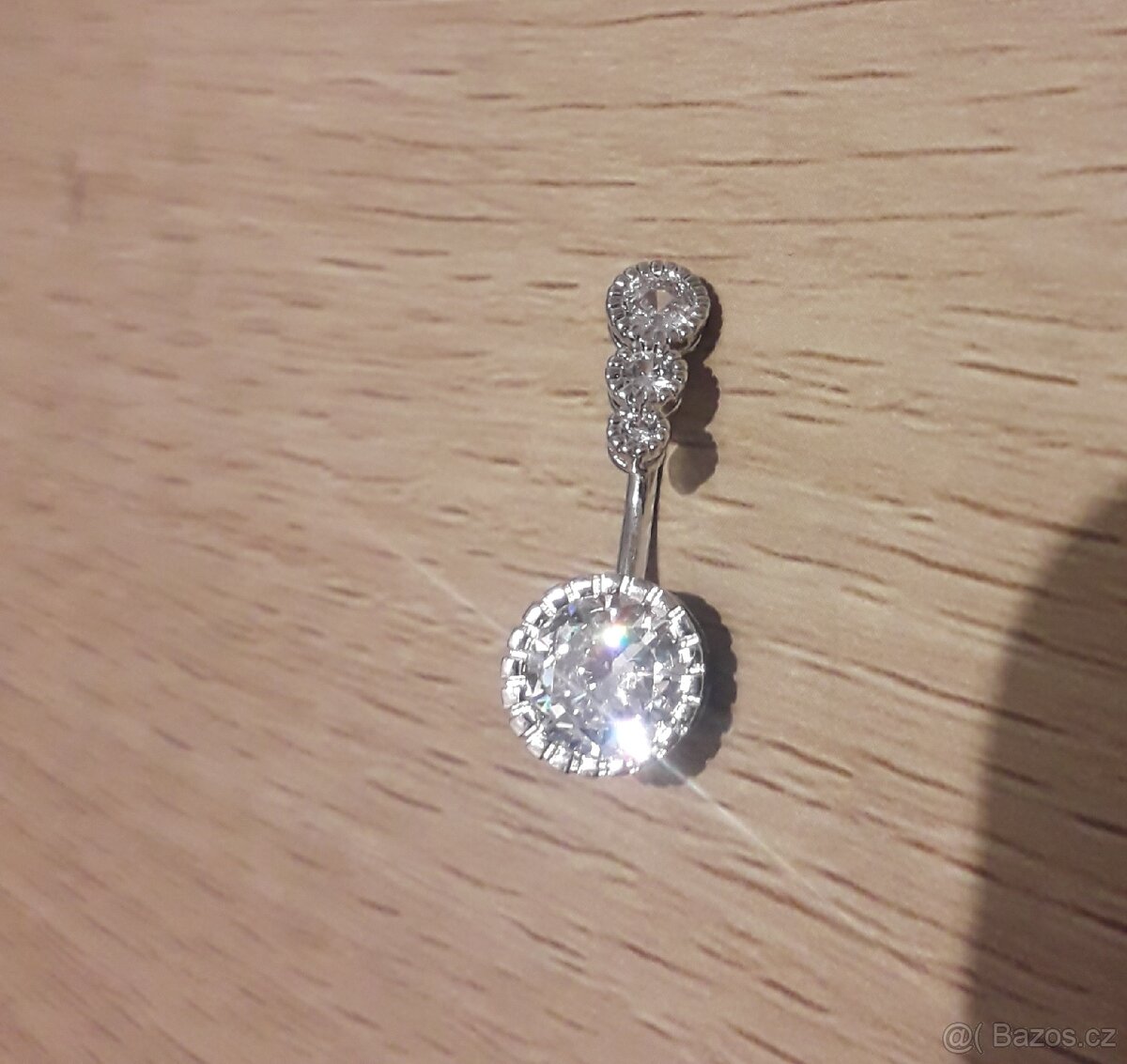 Nový piercing do pupíku třpytivý chirurgická ocel nový - 2