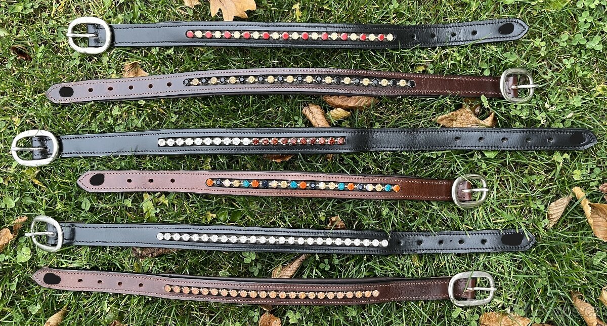 Kožený psí obojek bez připojení na vodítko, náhrdelník MIX - 2