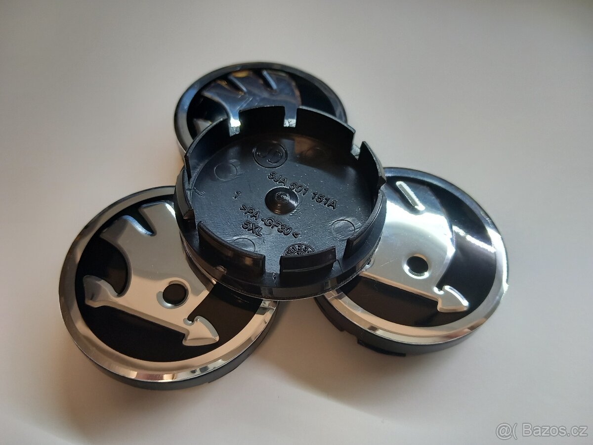 Středové krytky Škoda chrom, 56x52mm - 2