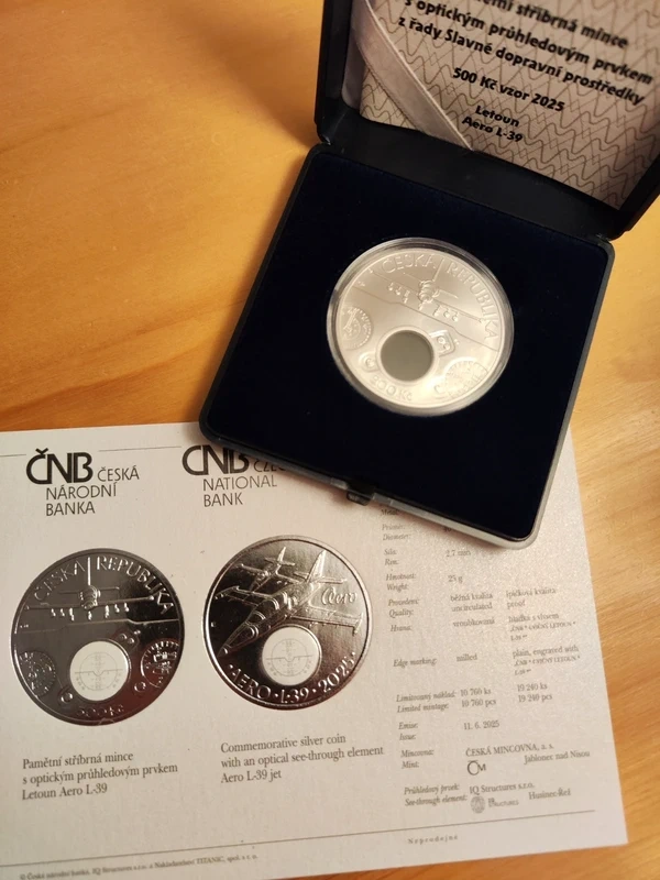 Stříbrná mince 500 Kč 2025 Cvičný letoun Aero L-39 Albatros - 2