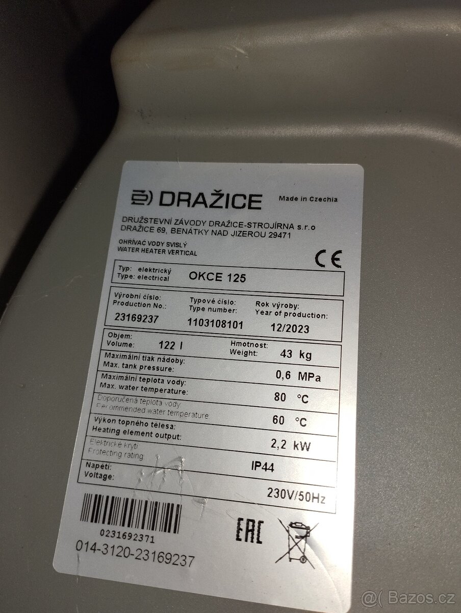 Bojler Dražice 122 l - 2