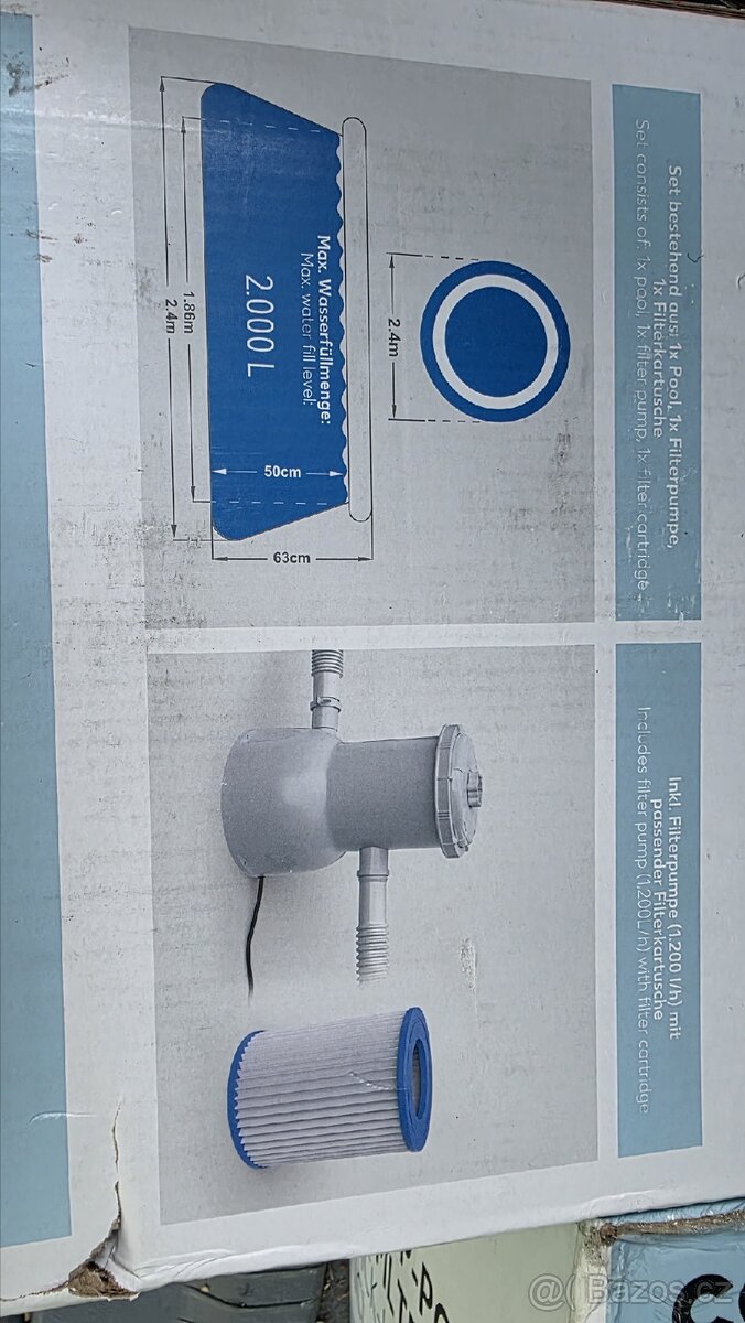 Bazén s filtrem nový - 2