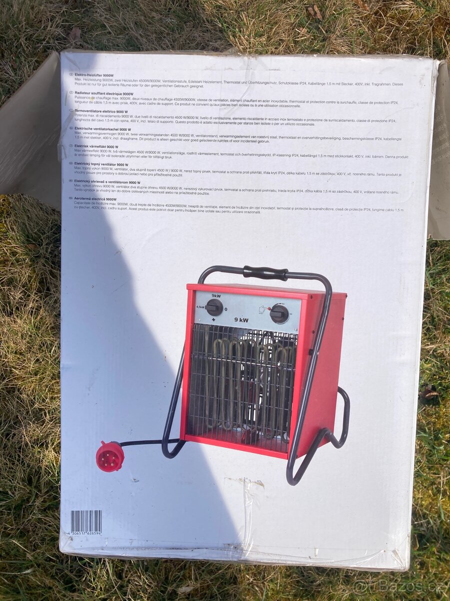 Elektrický topný ventilátor 9000 W - nový, Plzeň - 2