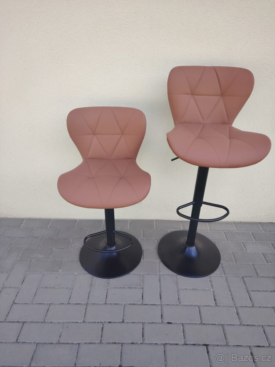 Nové párové barové židle, otočné - 2