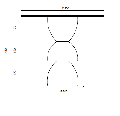 Designový kulatý stolek - Nový - 2