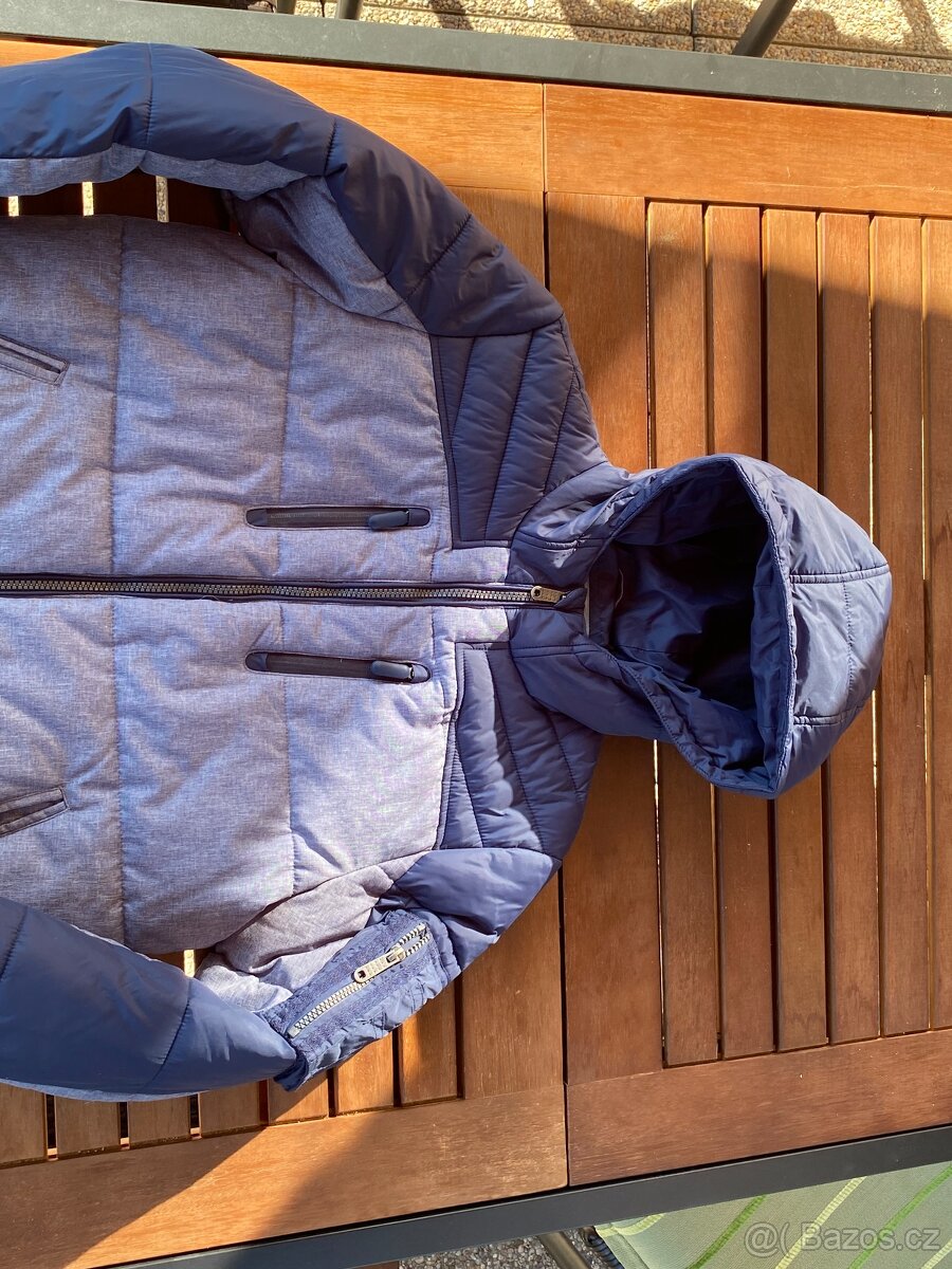 Zimní bunda šedomodrá, vel. 164 - 2