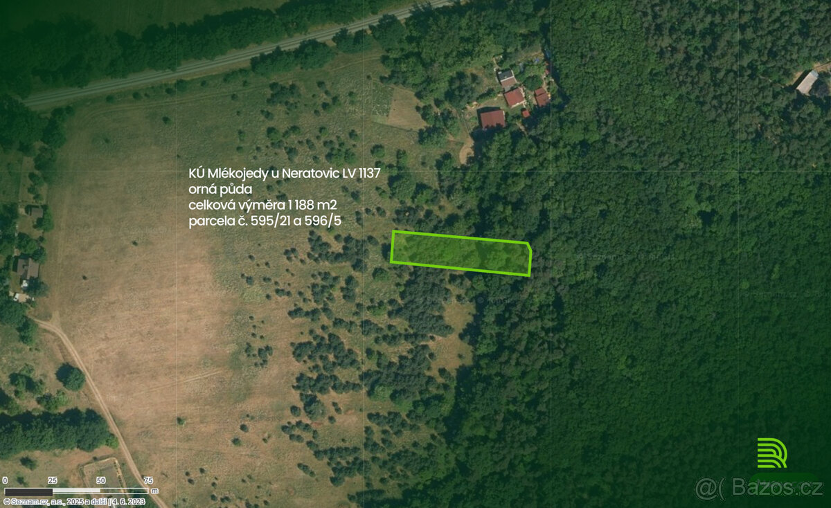 Prodej pozemků KÚ Mlékojedy u Neratovic p.č. 595/21 a 596/5 - 2
