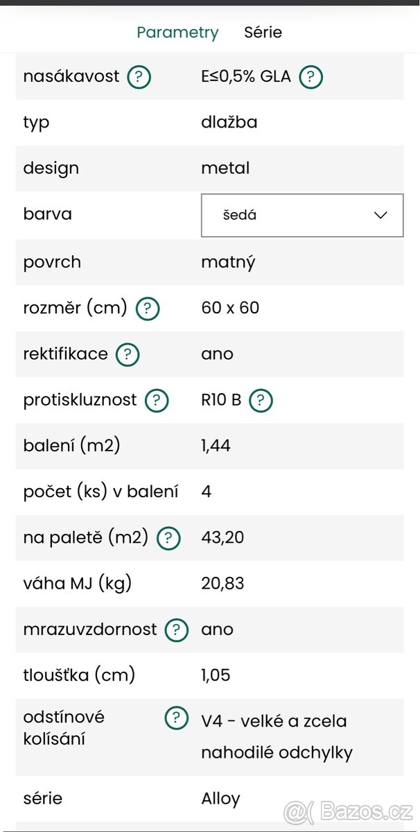 EBS Alloy dlažba 60x60 grey matná - 2
