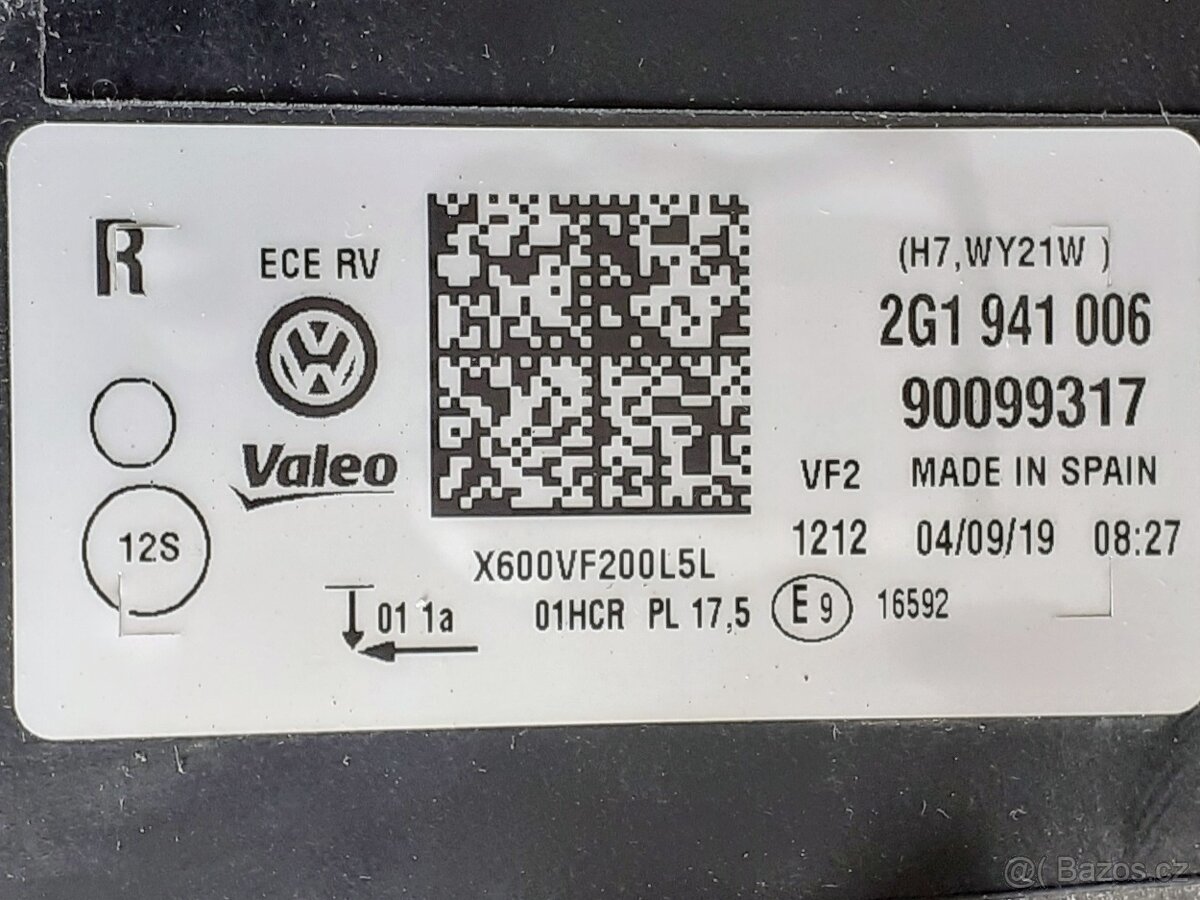 Pravé světlo Vw Polo 2G1941006 - 2