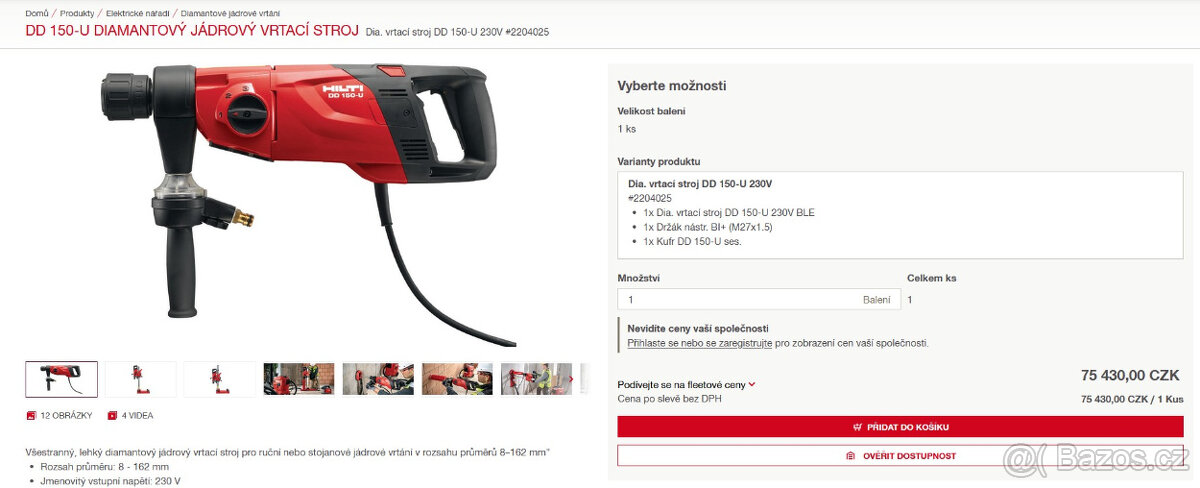 Diamantový jádrový vrtací stroj Hilti DD 150-U (digital) - 2