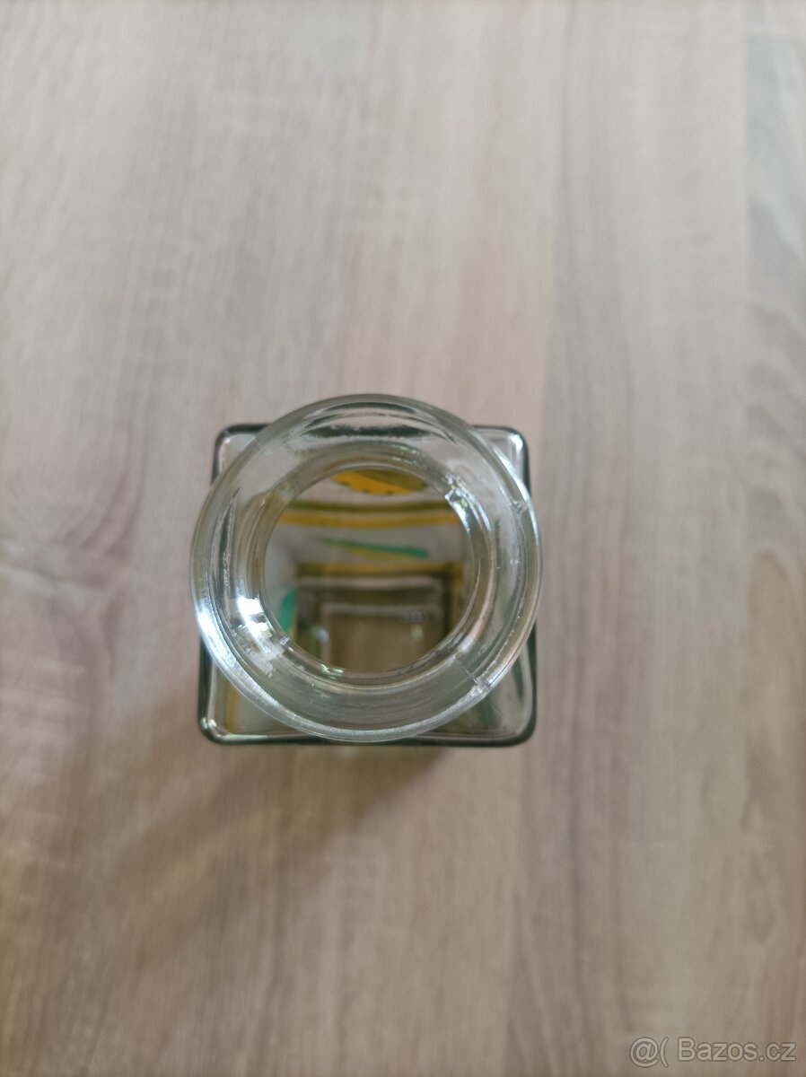 skleněná malovaná sklenice či karafa 0,5 l - 2