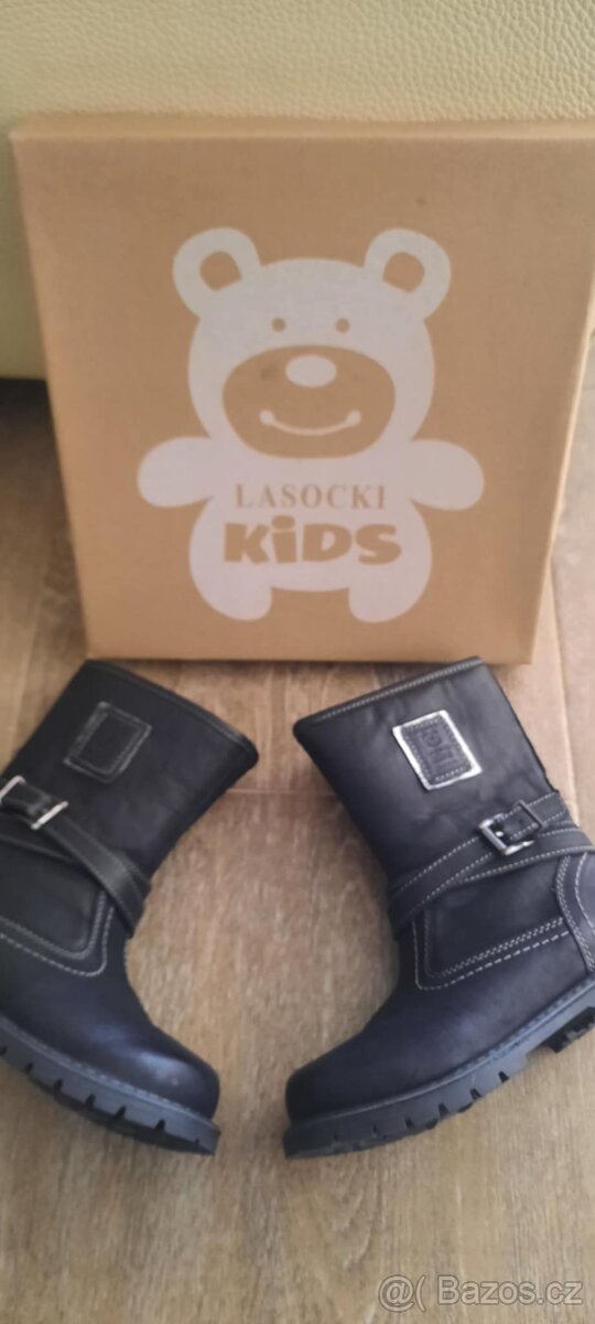 kožene vyteplené kozačk vel. 28 zn. lasocki - 2