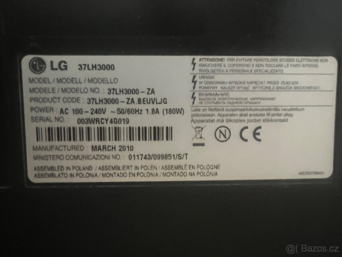TV LG 37LH3000 plus držák do zdi - 2