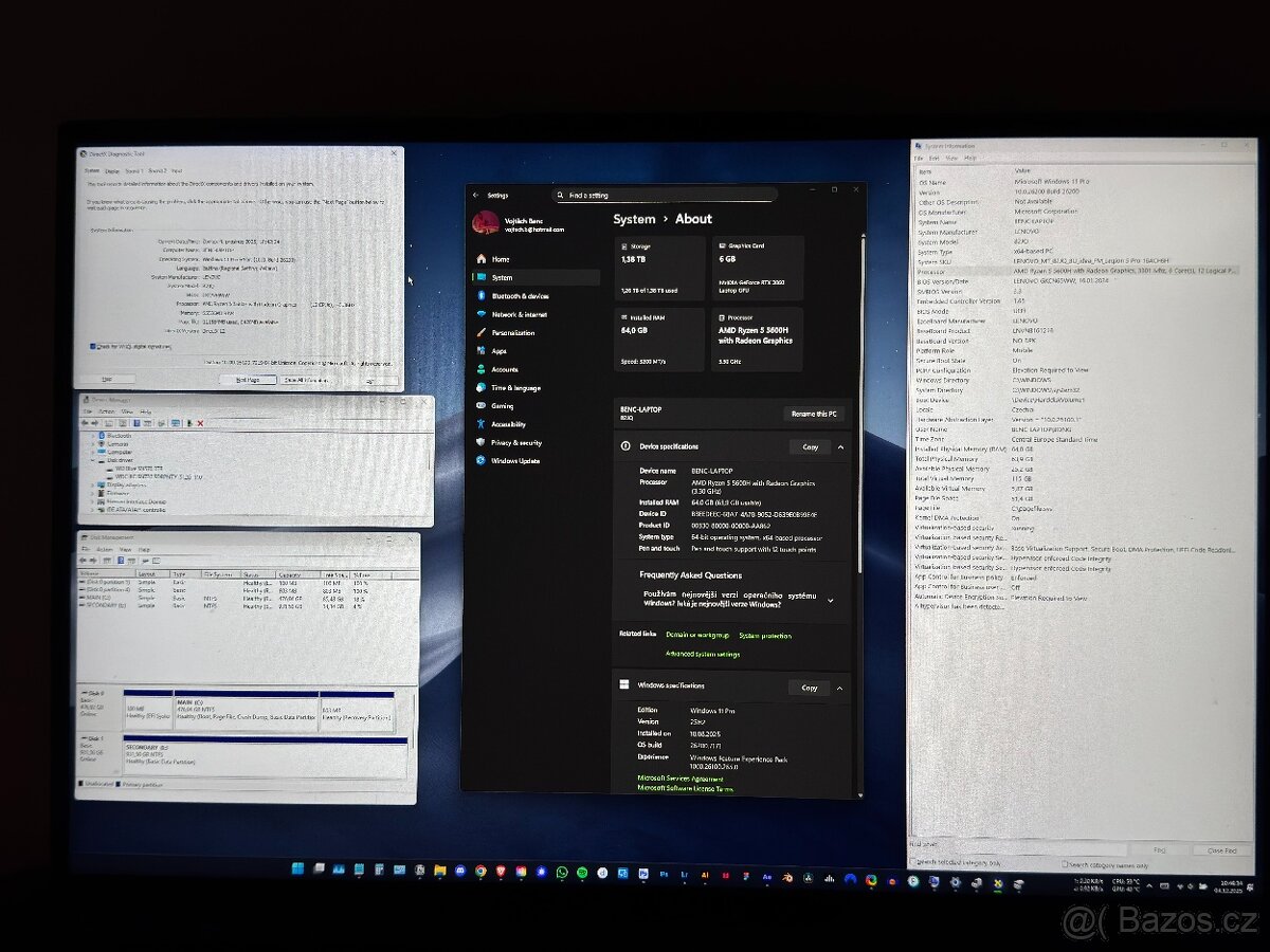 Lenovo Legion 5 Pro – 16ACH6H (82JQ) | TOP stav | 64 GB RAM - 2