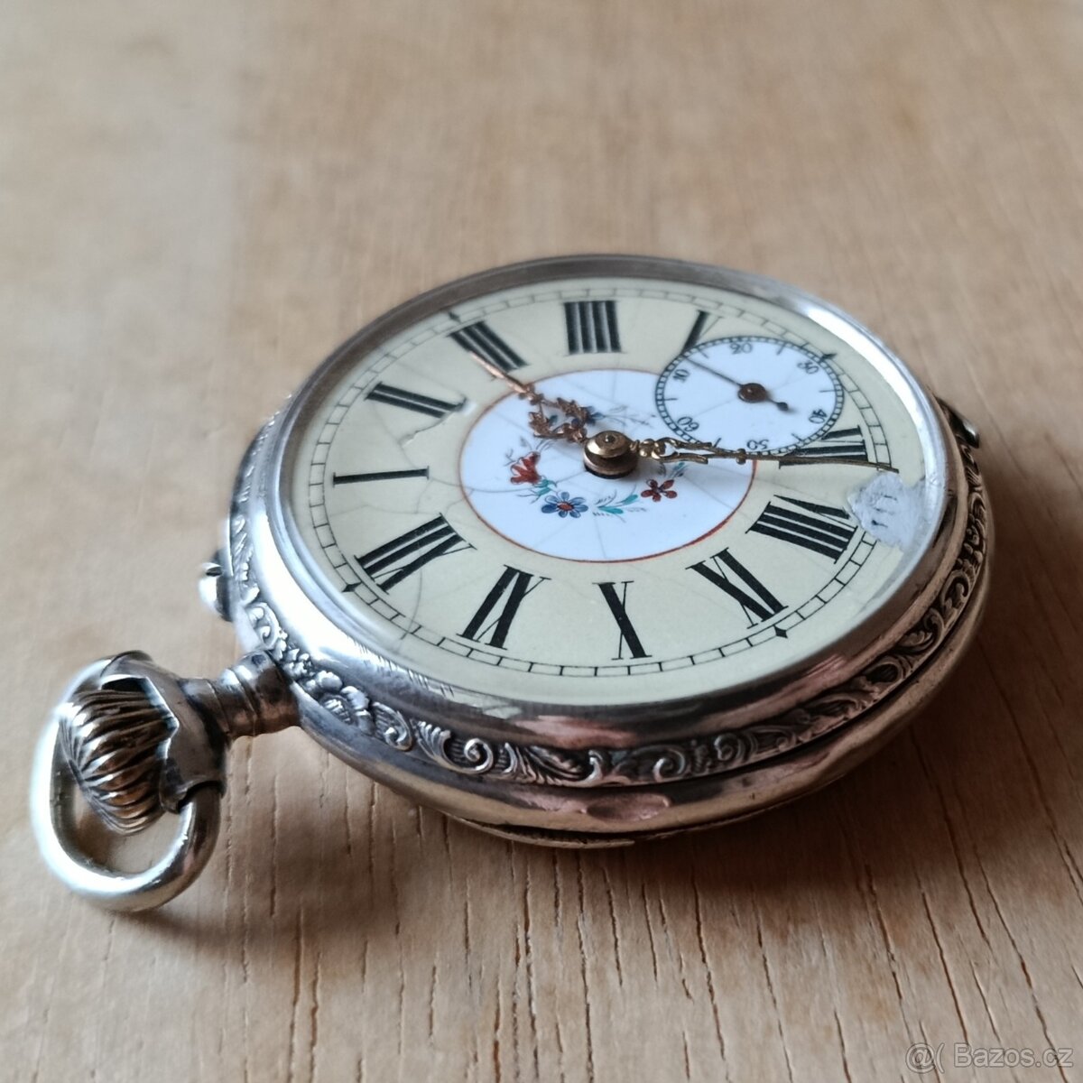 Starožitné stříbrné kapesní hodinky REMONTOIR - 2