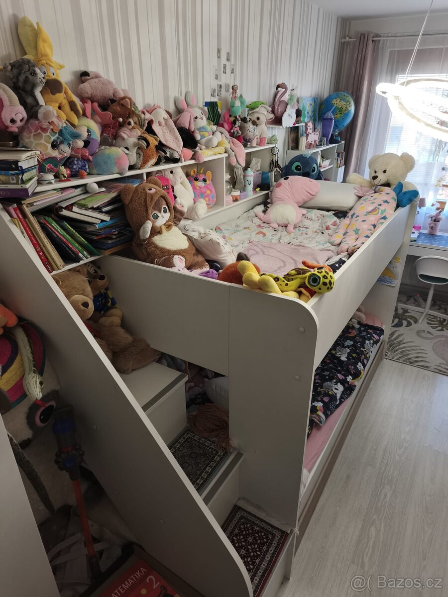 Patrová postel pro tři děti se šuplíkem Bibliobed - 2