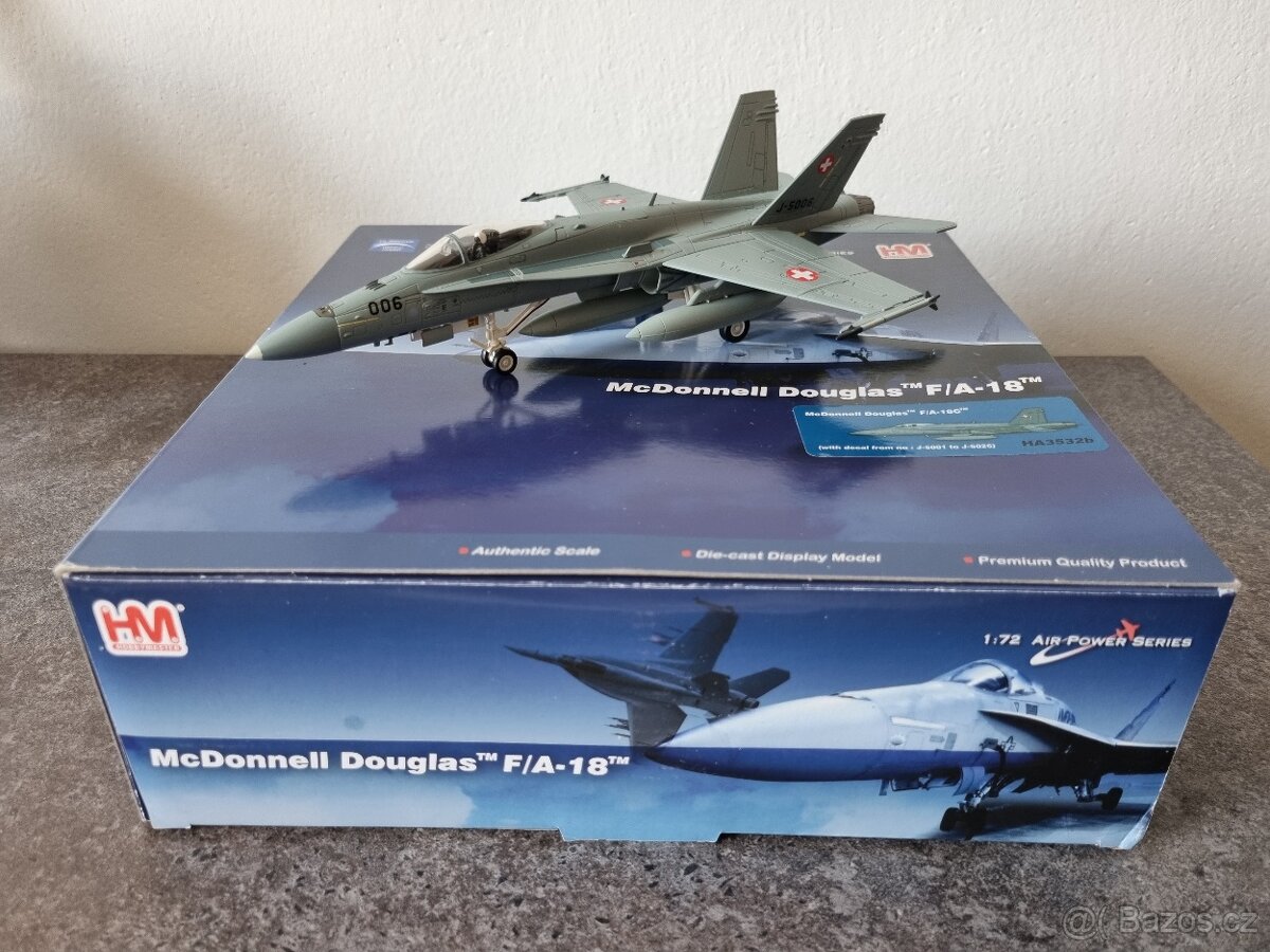 KOVOVÝ MODEL F-18 SWISS 1:72 - 2