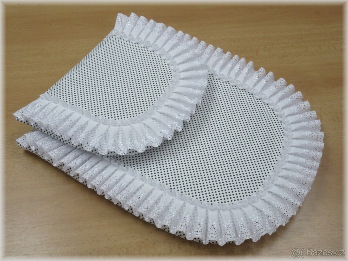 Peřinky- plymo do kočárku černý puntík s krajkou - 2