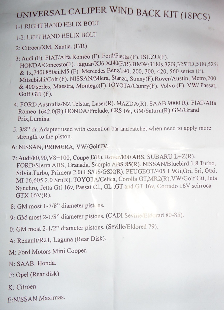 Přípravek na výměnu brzdových destiček 21 ks - 2