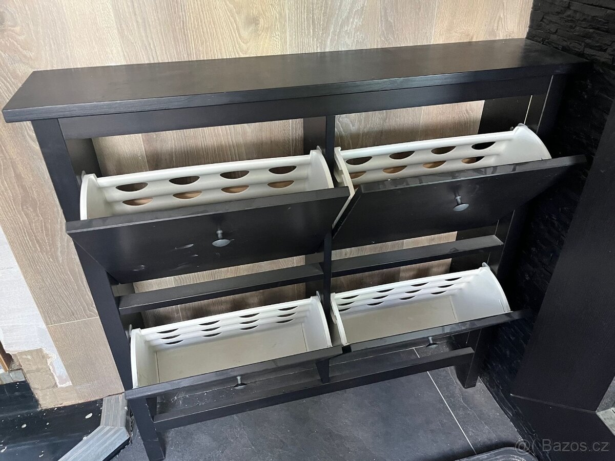 IKEA botník – černý, 4 výklopné přihrádky - 2