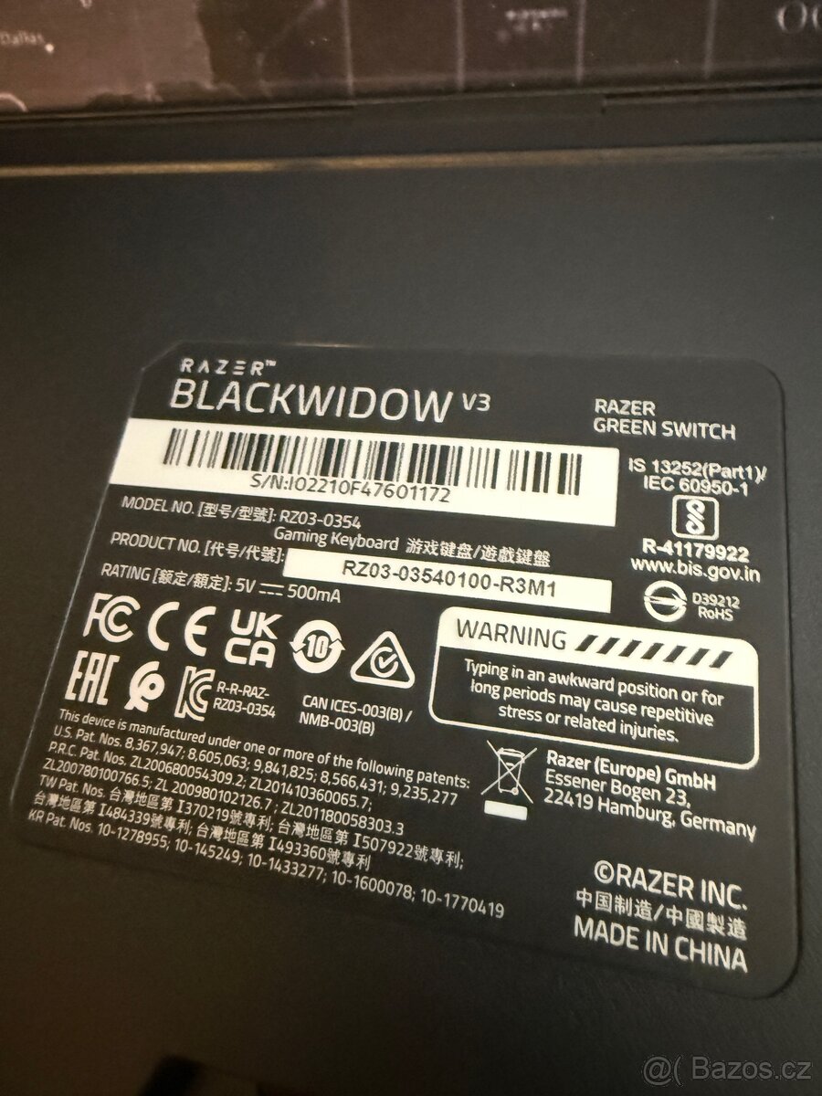 Razer Blackwidow V3 greenswitch - 2