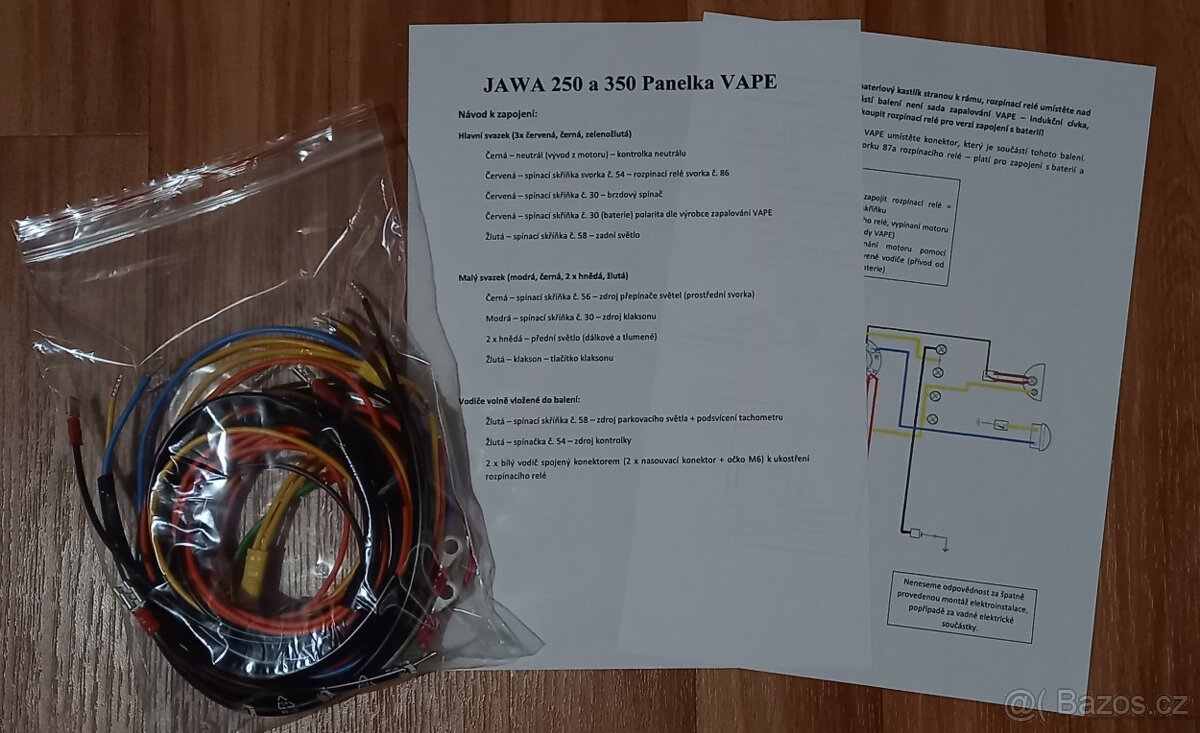 kabeláž JAWA Panelka 250 a 350 - 2