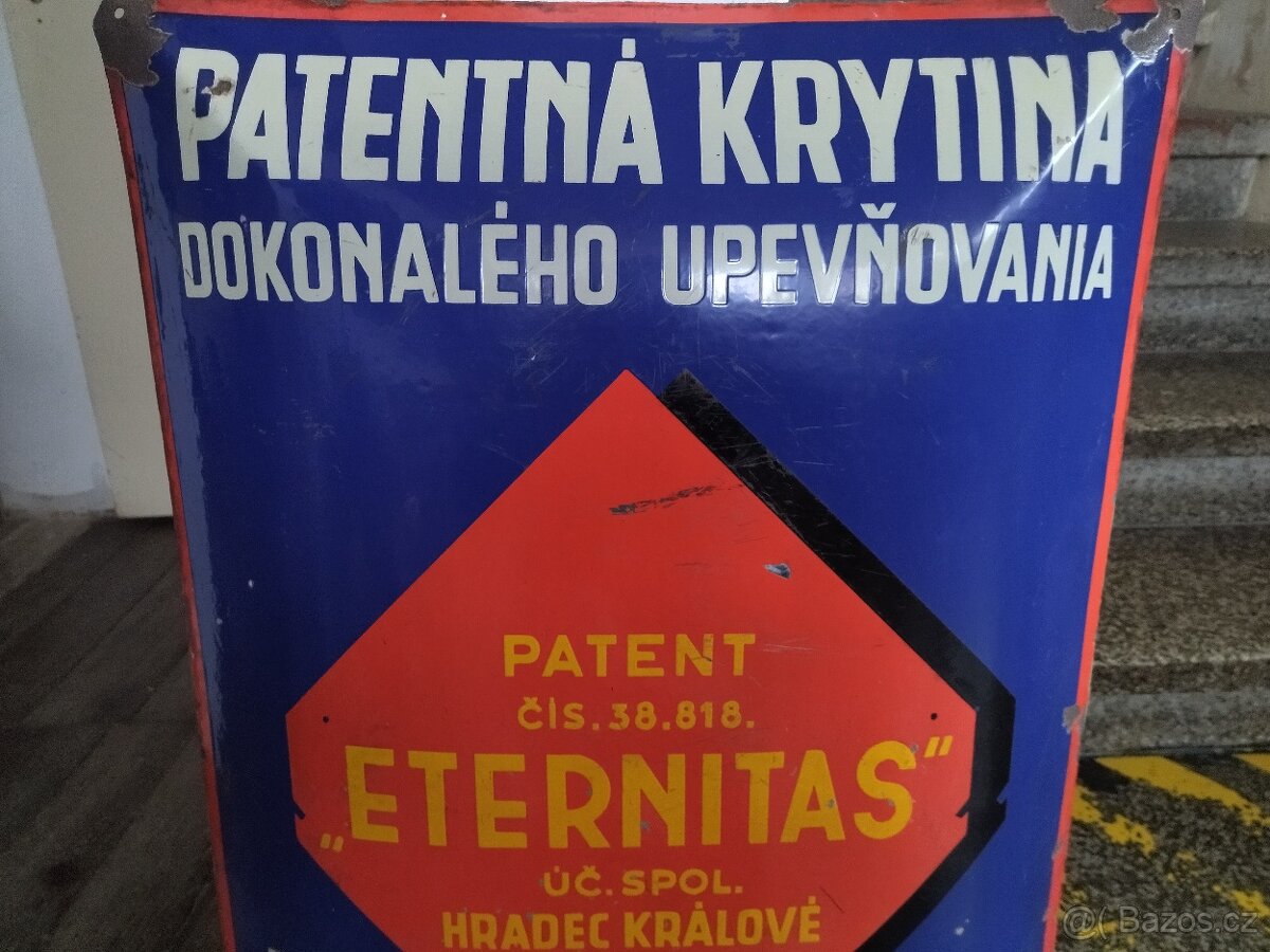 Eternitas - stará smaltovaná reklamní cedule - 2