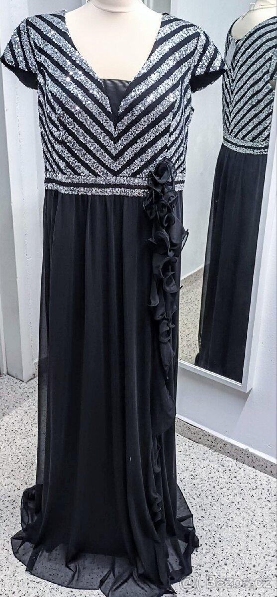 NOVÉ plesové šaty ČERNÉ TŘPYTIVÉ - 2