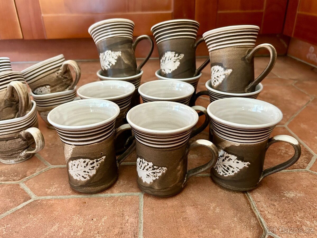 Sada keramického nádobí s listy - 2