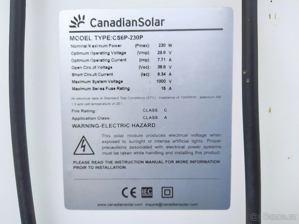 FVE panely 230 Wp - 2