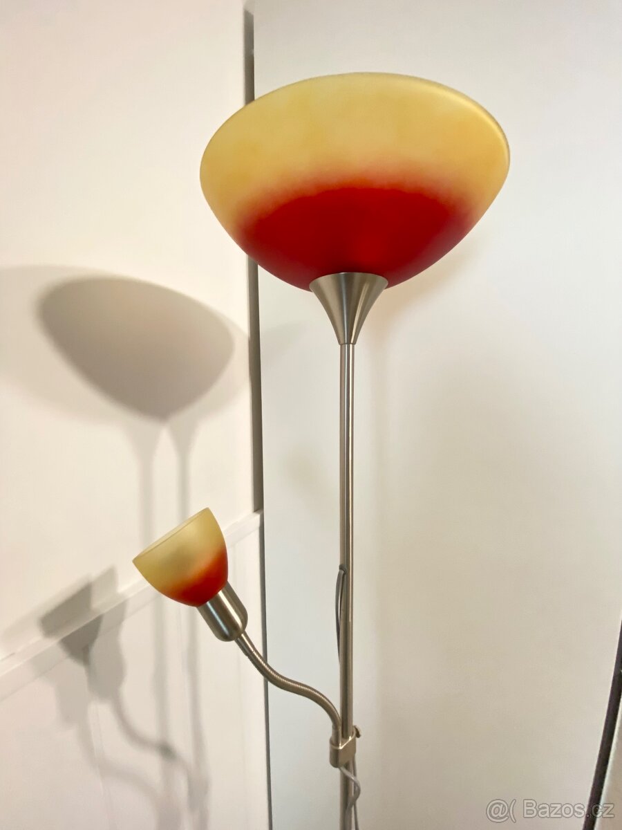 Stojací lampa sklo + kov - 2