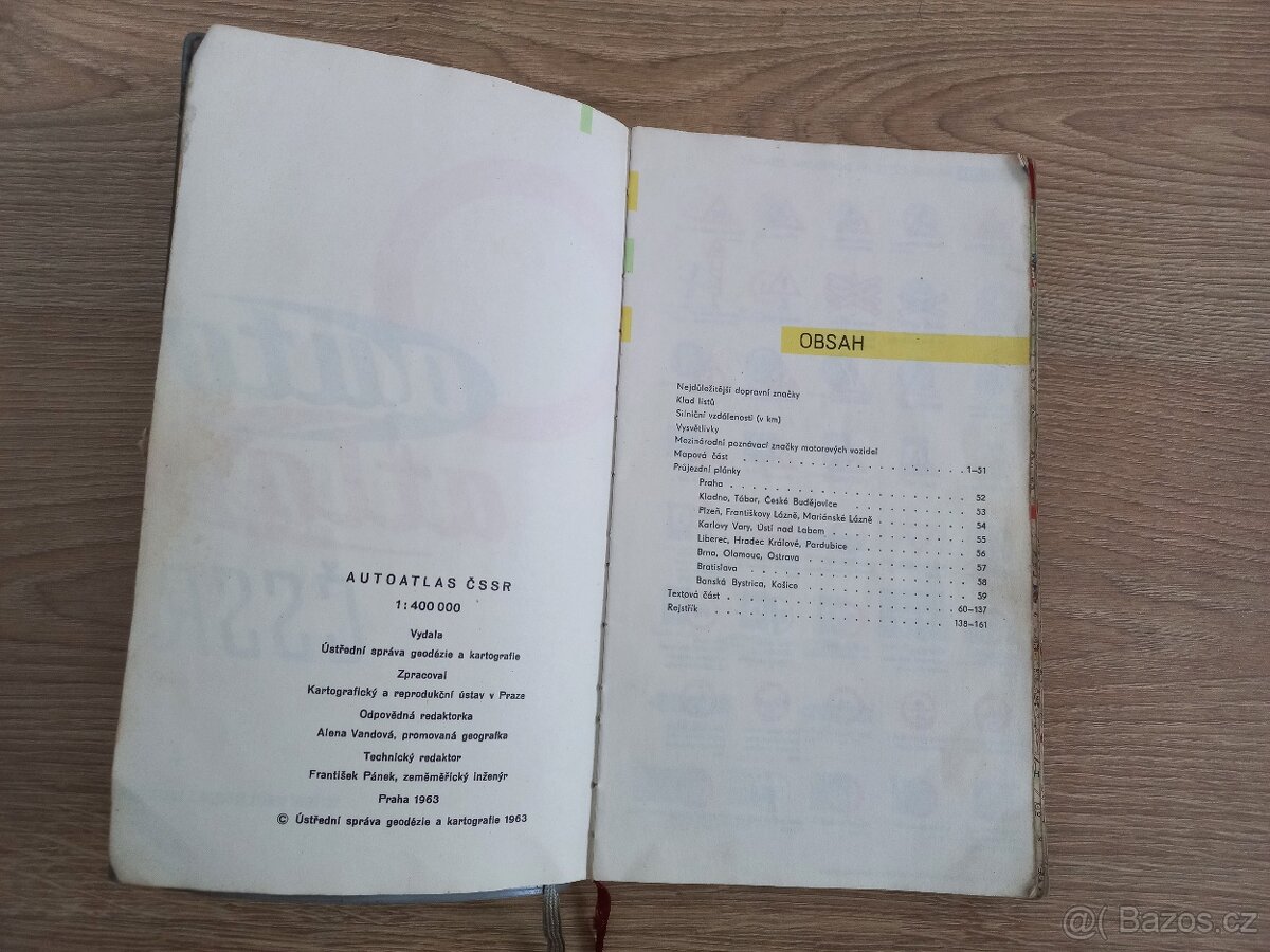 Prodám autoatlas ČSSR z roku 1963 - 2
