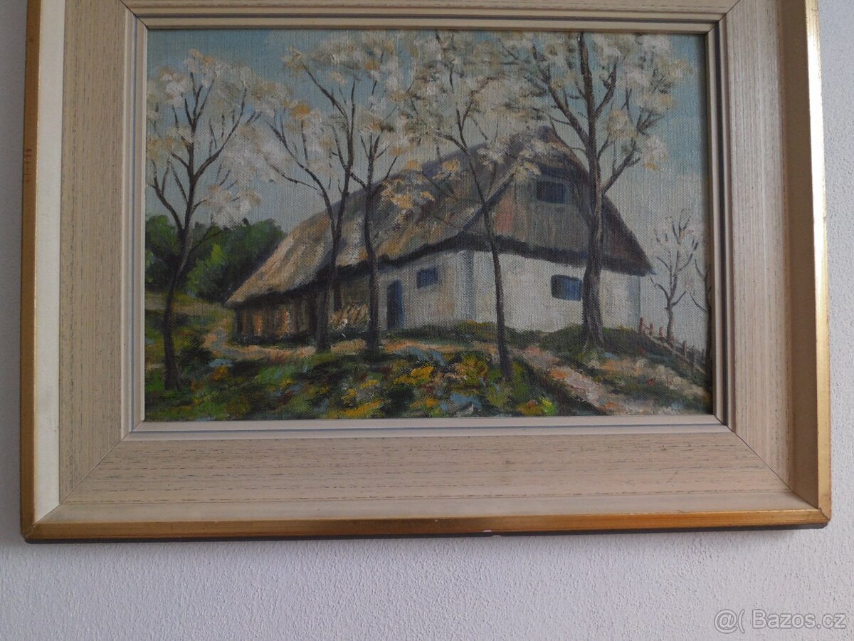 Stará chalupa Vysočiny, signováno - 2