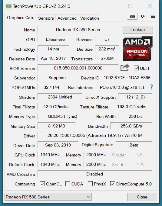 Grafická Karta Sapphire Nitro RX 580 8GB DDR5 - 2