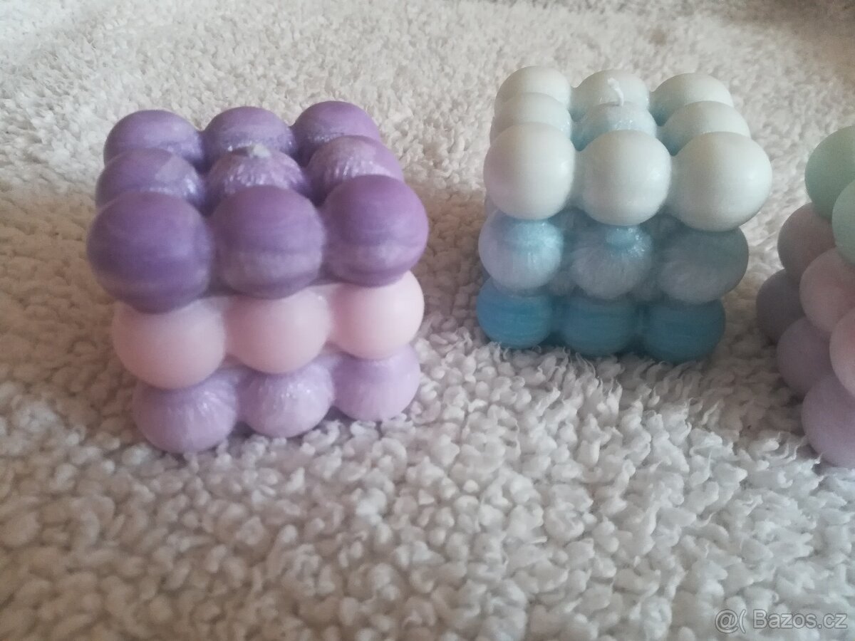 Svíčky nové - ruční výroba - bubliny - 2