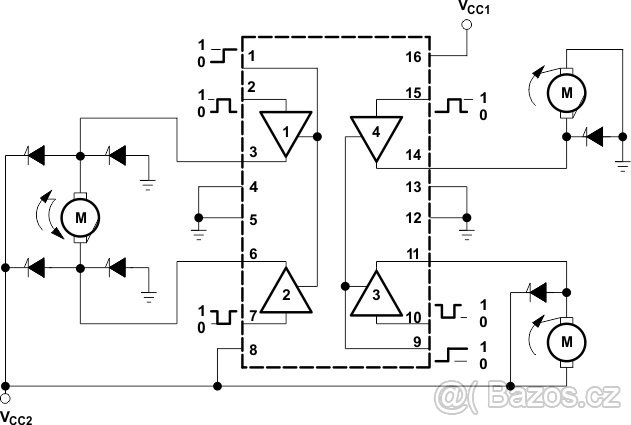 Budič pro krokové motory L293d, IO - 2