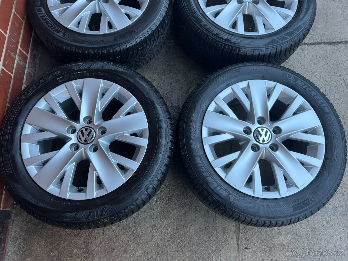 Alu 16" 5x112 VW Spokane pneu 70% G6, Touran - 2