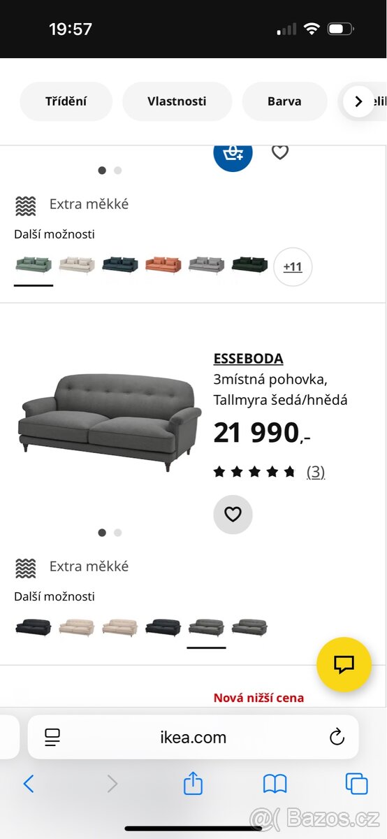 ESSEBODA trojmístná pohovka - 2