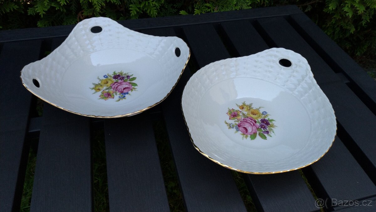 Starožitné servírovací mísy Pirken hammer a retro talíře - 2