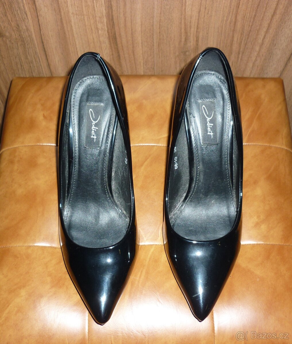 Černé lakované lodičky Juliet - 2