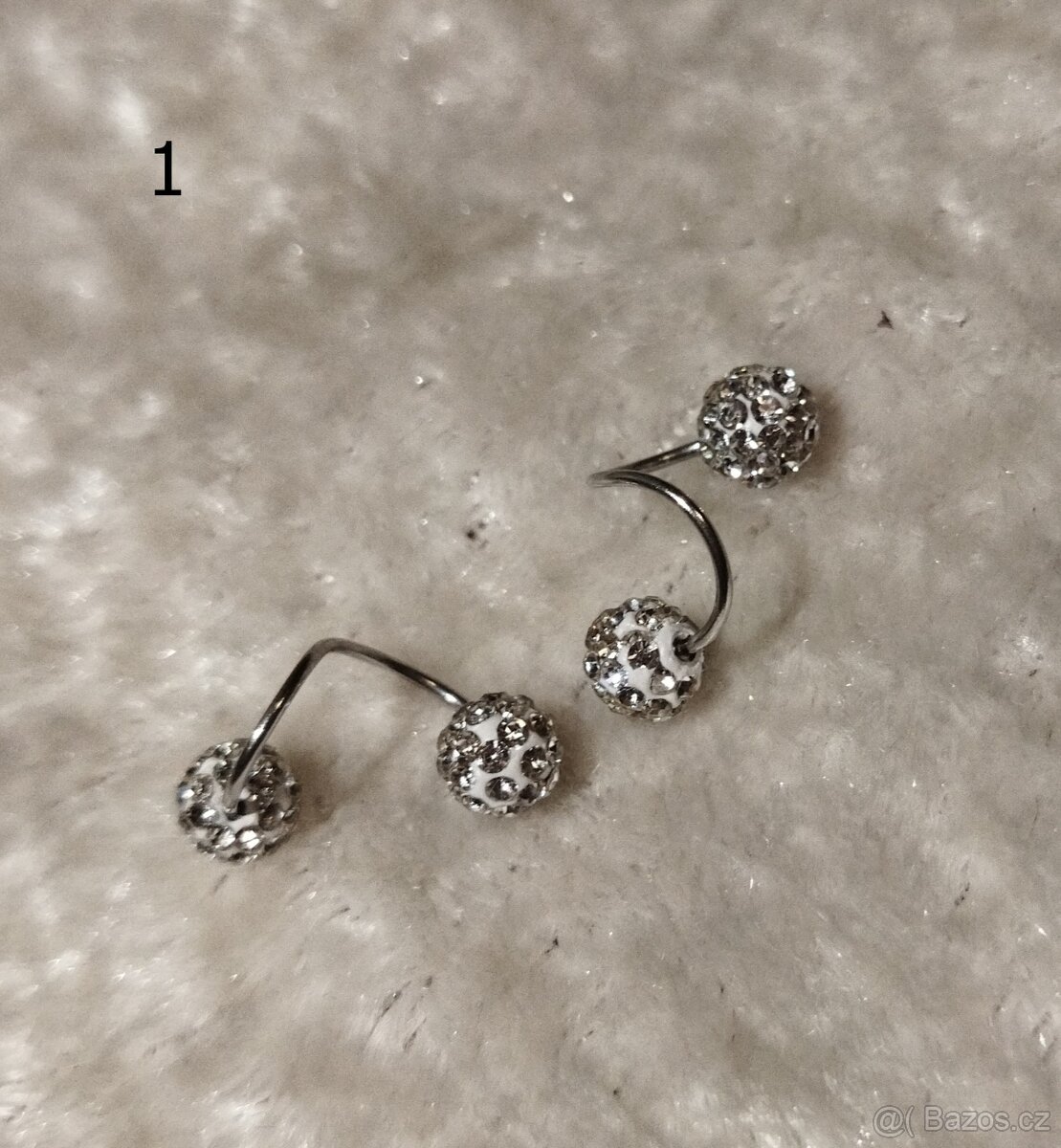 Náušnice ocel/ i s minerály - 2