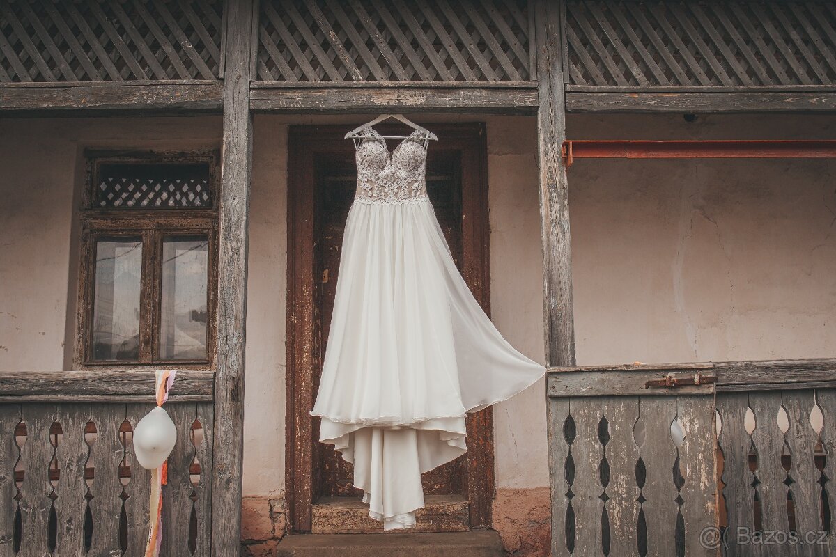 Boho svatební šaty, velikost 36 - 2