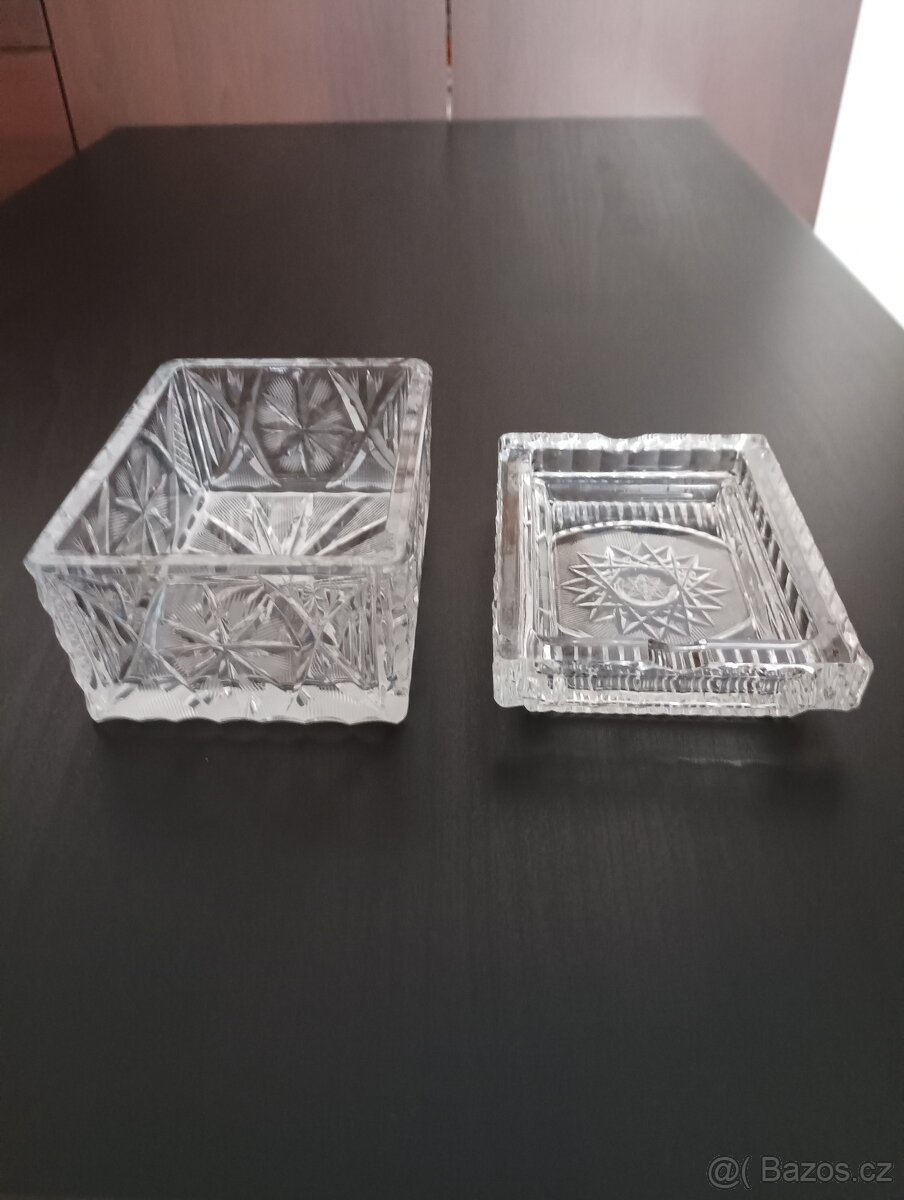 Broušená dóza s víčkem - 2