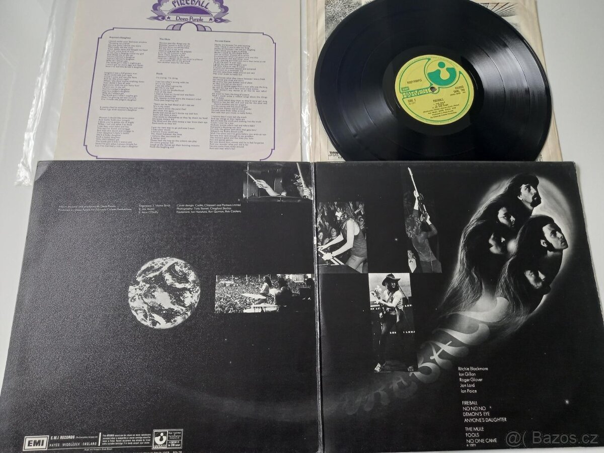 DEEP PURPLE “Fireball” /Harvest 1972/ “rastrovany” rozkl ob+ - 2