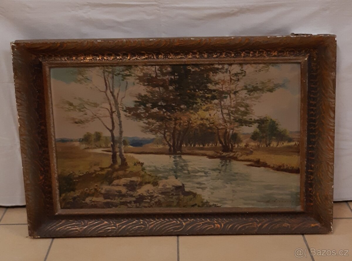 Obraz olej autor Josef Jiří Kamenický " Lískovec " - 2