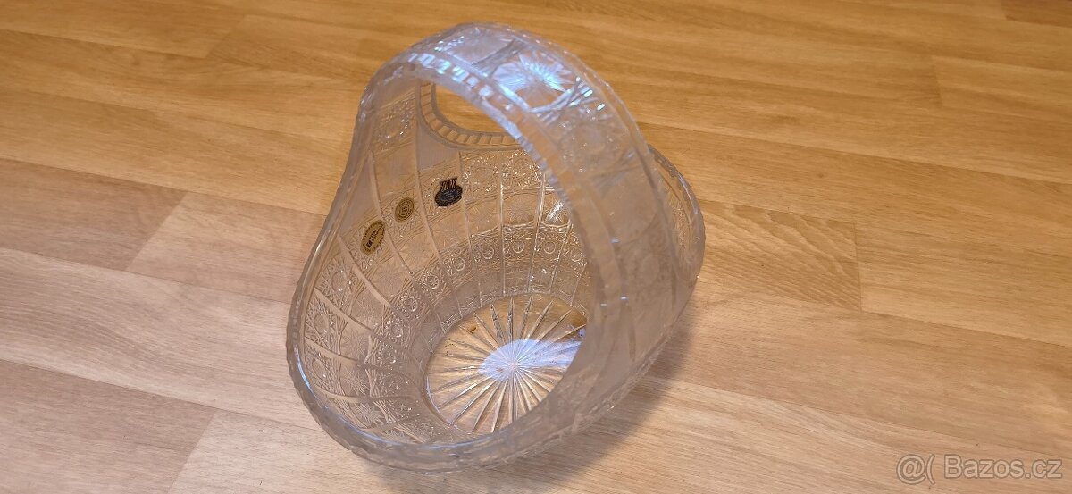 Ručně broušený velký křišťálový košík (mísa) - 2
